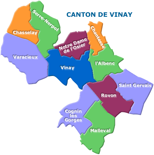 Carte du canton de Vinay